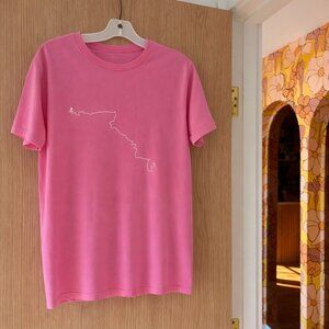 Lord of the Rings LOTR Map Route Tee Pink | Frodo Mordor Journey Unisex Shirt M